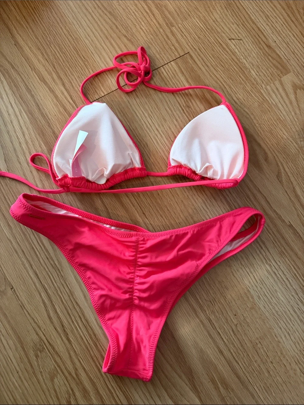 Victoria secrets Women’s Neon Pink Triangle String Bikini Set